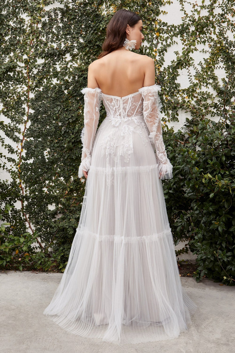 Strapless flowy outlet wedding dress